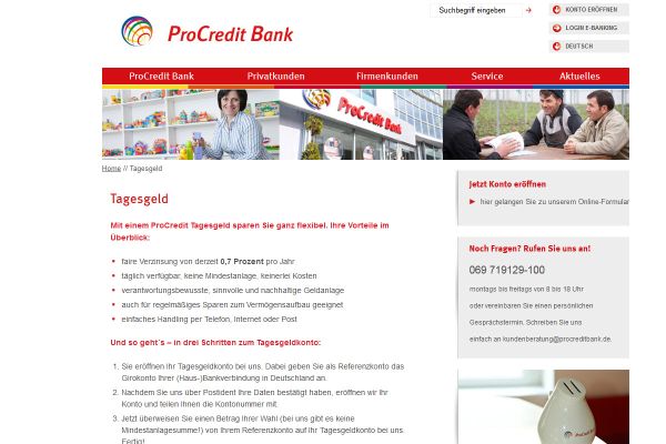 ProCredit Bank Tagesgeld